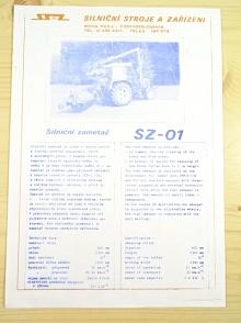 Silniční zametač SZ-01 - prospekt - SSaZ - Silniční stroje a zařízení Nová Paka - Zetor