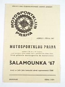 Motosportklub Praha - motokros Šalamounka '67 - 1. října 1967 - startovní listina