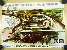Grand Prix Brno - mistrovství Evropy cestovních automobilů - 5. 6. 1977 - plakát - Vladimír Valenta