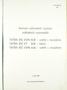 Tatra 815 VVN 8x8, VT 8x8, VVN 6x6 - 1983 - seznam dílů