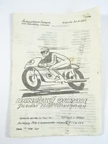 Hanácký okruh - silniční závod motocyklů - Vojnice 30. 4. 1967 - program - Automotoklub Svazarmu Olomouc