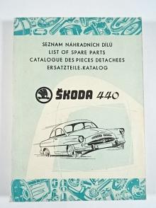 Škoda 440 - seznam náhradních dílů - 1956