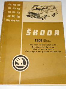 Škoda 1203 - seznam náhradních dílů - 1968