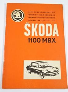 Škoda 1000 MBX - Tudor de Luxe - dodatek pro katalog náhradních dílů - 1968 - Motokov