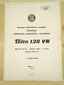 Tatra 138 VN - katalog náhradních dílů - 1963