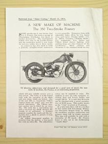 A New Make Of Machine - The 350 Two-Stroke Pouncy - Reprinted from Motor Cycling March 11, 1931