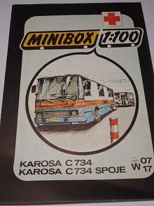 Karosa C 734, C 734 spoje - Minibox 1:100 - vystřihovací model - 1991