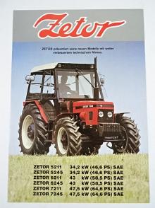 Zetor 5211, 5245, 6211, 6245, 7211, 7245 - plakát - prospekt - Motokov