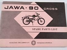 JAWA 90 Cross - Spare Parts List - 1967 - Považské strojárne, Považská Bystrica