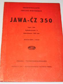 JAWA-ČZ 350 type 354 - Ersatzteilliste - 1954