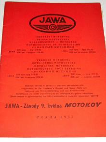 JAWA 250/579/02, 350/575/02 soutěžní motocykl, 250/579/01, 350/575/01 terénní motocykl - 1963 - dodatek návodu k obsluze a seznamu náhradních dílů