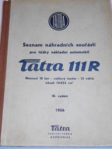 Tatra 111 R - seznam náhradních součástí - 1956