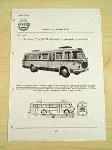 Škoda 706 RTO - městský autobus - Karosa - katalogový list - 1960