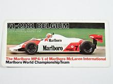 F1 - 1981 Belgium - The Marlboro MP 4/1 of Marlboro McLaren International - samolepka