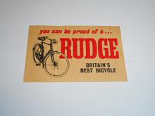 Rudge - Britain´s best bicycle - nálepka na zápalkovou krabičku