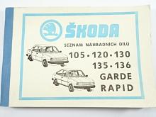 Škoda 105, 120, 130, 135, 136, Garde, Rapid - seznam dílů