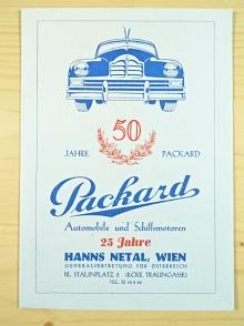 Packard - 50 Jahre - prospekt - Hanns Netal, Wien, Stalinplatz 6