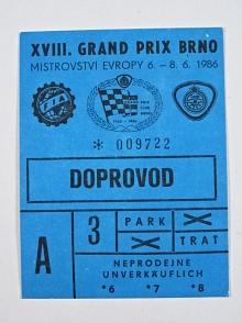 XVIII. Grand Prix Brno - Mistrovství Evropy - 6. - 8. 6. 1986