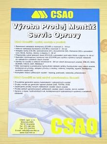 CSAO Kroměříž - prospekt - ramenové nakladače, sklápěcí korby, přepravníky volně ložených hmot - Tatra, Liaz, Avia, Iveco, MAN...