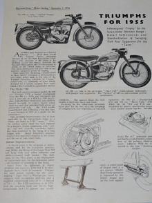 Triumphs for 1955 - Reprinted from Motor Cycling - September 2, 1954