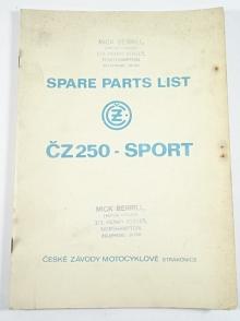 ČZ 250 Sport (471) - Spare Parts List - 1974