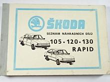 Škoda 105, 120, 130, Rapid - seznam náhradních dílů - 1985