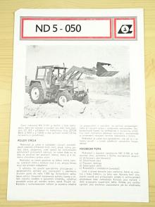 ND 5-050 čelní nakladač - prospekt - 1989 - Agrozet k. p. Humpolec - Zetor