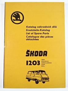 Škoda 1203 - VAN, minibus, ambulance, COM, ROL - katalog náhradních dílů - 1974 - 1975 - Motokov