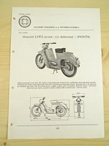 JAWA 50 ccm - 555 skútrovaný - Pionýr - katalogový list - 1960