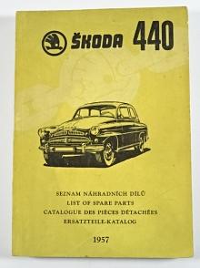 Škoda 440 - seznam náhradních dílů - 1957