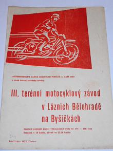 III.terénní motocyklový závod v Lázních Bělohradě 1963 leták