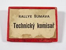 Rallye Šumava - Technický komisař - odznak