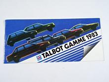 Talbot Gamme 1983 - prospekt