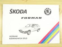 Škoda Forman - seznam náhradních dílů - 1993