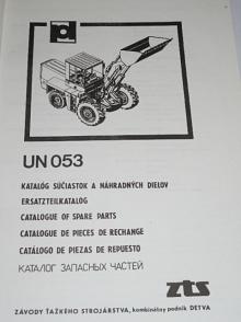ZTS - UN 053 - katalóg súčiastok a náhradných dielov - 1990
