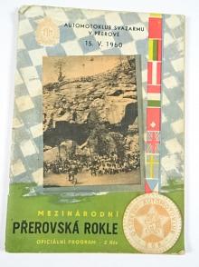 Přerov - Přerovská rokle - XI. mezinárodní terénní závod motocyklů - 15. května 1960 - oficiální program