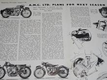 A.M.C. Ltd. Plans for Next Season - A.J.S (AJS)- Matchless - Reprinted from Motor Cycling - September 9, 1954