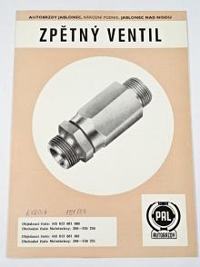 PAL autobrzdy - zpětný ventil - 1986