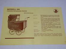 Premier - kočárek Modell 190 - dopis + prospekt - 1932