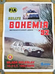 Rallye Bohemia 1992 - Mladá Boleslav - 10. - 11. 7. 1992 - Škoda Favorit - Opel - plakát