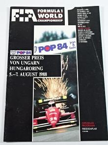 Formula 1 World Championship - Grosser Preis von Hungaroring 5. - 7. August 1988 - Offizielles Programm