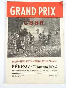 Grand Prix ČSSR - Mistrovství světa v motocrossu - Přerov - 11. června 1972 - oficiální program