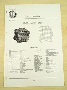 Tatra - čtyřdobý motor T 924 A - katalogový list - 1960