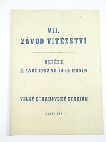 VII. závod vítězství - 2. září 1962 - Velký strahovský stadion - program