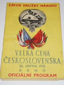 Velká cena Československa - 26. 8. 1956 - Brno - program + seznam startujících