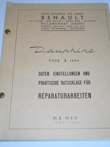 Renault Dauphine Type R 1090 - Daten, Einstellungen und praktische ratschläge für Reparaturarbeiten - 1956