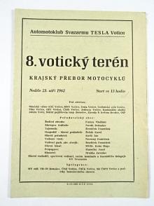8. votický terén - krajský přebor motocyklů - 23. září 1962 - program - Svazarm Tesla Votice