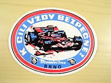 K cili vždy bezpečně! Mototechna Brno - samolepka - Vladimír Valenta