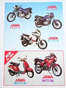 JAWA 350/640, 250/593, 50 Scooter, ČZ 125/488, ČZ 180/487, Penta 125, CZ-Cagiva 125 Roadster - prospekt - 1994 - Motokov U. K.