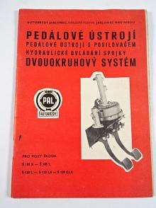 PAL autobrzdy - pedálové ústrojí s posilovačem - hydraulické ovládání spojky - dvouokruhový systém - pro vozy Škoda Š 105 S - Š 105 L - Š 120 L - Š 120 LS - Š 120 GLS - 1980